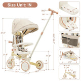 7-in-1 Multifunctional Foldable Aluminum Baby Tricycle - Omega Lifestyles