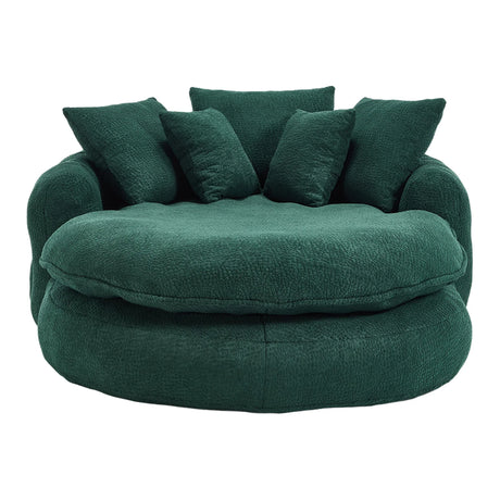 Oversized Chenille Memory Foam Bean Bag Sofa With Pillows - Omega Lifestyles
