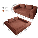 Orange Chenille Folding Memory Foam Sofa Bed Couch - Omega Lifestyles