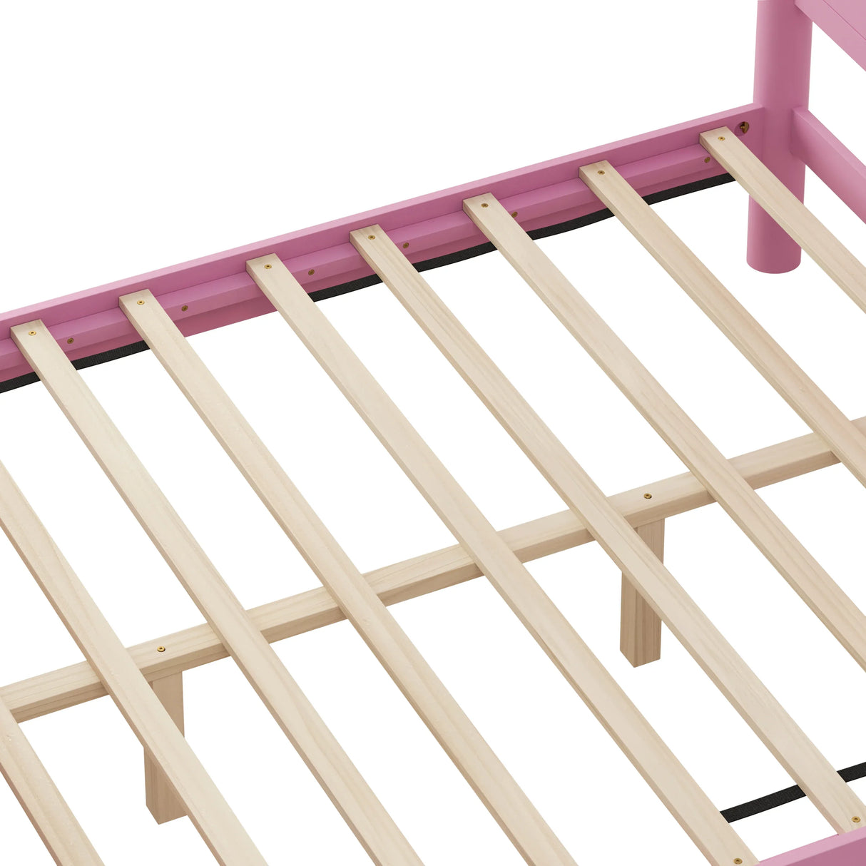 Queen Pink Solid Wood Platform Bed Frame - Omega Lifestyles