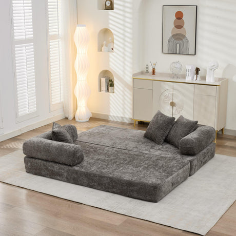 Comfy Convertible Chenille Folding Floor Sofa Bed - Omega Lifestyles