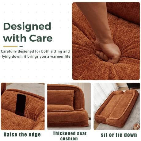 Convertible Adjustable Position Chenille Lazy Loveseat Sofa - Sleep Galleria
