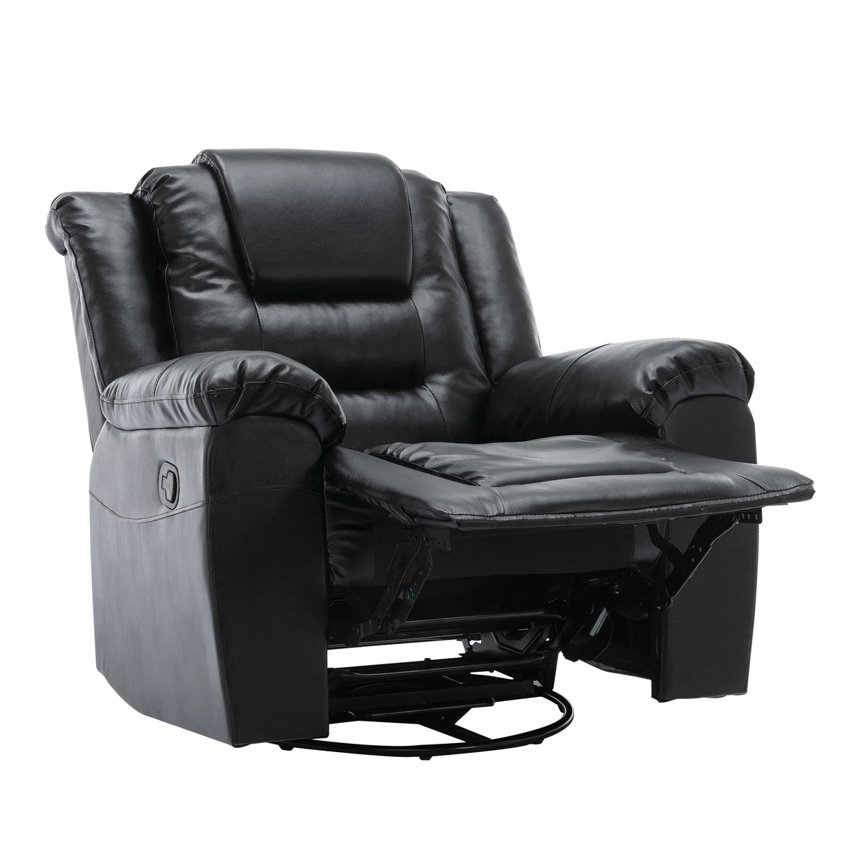Manual Rocking 360-Degree Swivel Recliner Chair With PU Upholstery - Omega Lifestyles