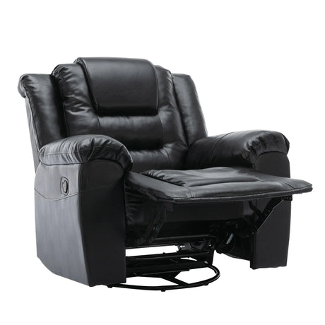 Manual Rocking 360-Degree Swivel Recliner Chair With PU Upholstery - Omega Lifestyles