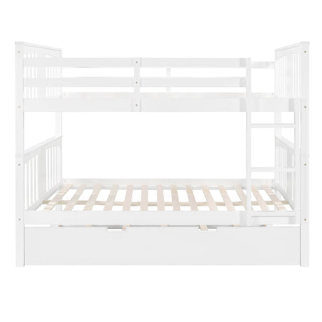 Full Over Full Solid Wood Bunk Bed With Trundle - Omega Lifestyles