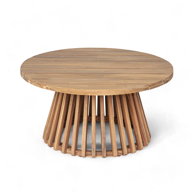 Acacia Wood Round Patio Coffee Table - Omega Lifestyles