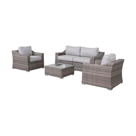 5-Piece 4-Seater All-Weather Wicker Outdoor Conversation Set - Omega Lifestyles