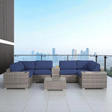 Rattan Wicker 10-Piece 4-Person Outdoor Seating Group - Omega Lifestyles