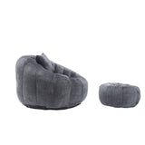 Chenille Foam Filled Pumpkin Shape Lazy Sofa with Ottoman - Omega Lifestyles