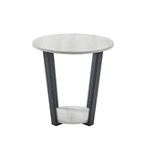 Contemporary Round MDF End Table With Shelf - Omega Lifestyles