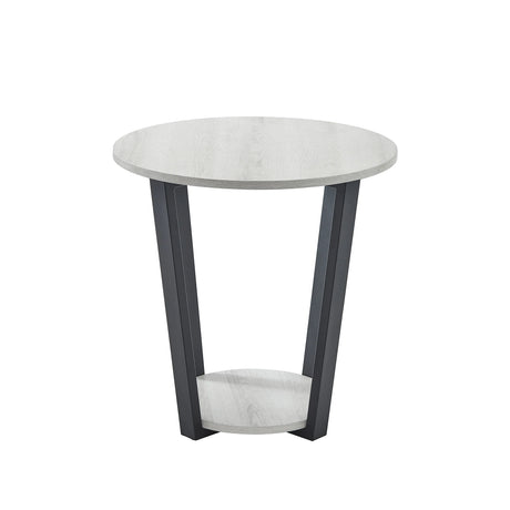 Contemporary Round MDF End Table With Shelf - Omega Lifestyles