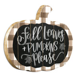 Wooden Pumpkin Fall Leaves Seasonal Wall Art Decoration - Omega Lifestyles
