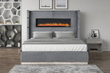 Modern Queen Velvet Upholstered Bed With Ambient Lighting - Omega Lifestyles