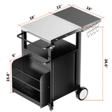 Outdoor Grill Cart Metal Storage Kitchen Island With Hooks - Omega Lifestyles