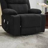 Medium-Firm Corduroy Remote-Controlled Heating Massage Recliner - Omega Lifestyles