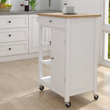 White Multi-Functional Kitchen Island Trolley Cart With Wheels - Omega Lifestyles