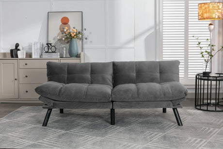 Light Grey Upholstered Convertible Foam Sofa Bed Twin - Omega Lifestyles
