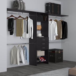 Engineered Wood Closet System With Drawers Shelves - Omega Lifestyles