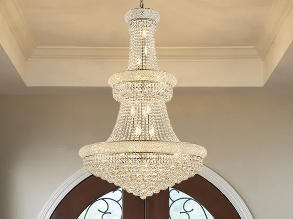 32-Inch French Empire Crystal Chandelier With 27 LED Lights - Omega Lifestyles