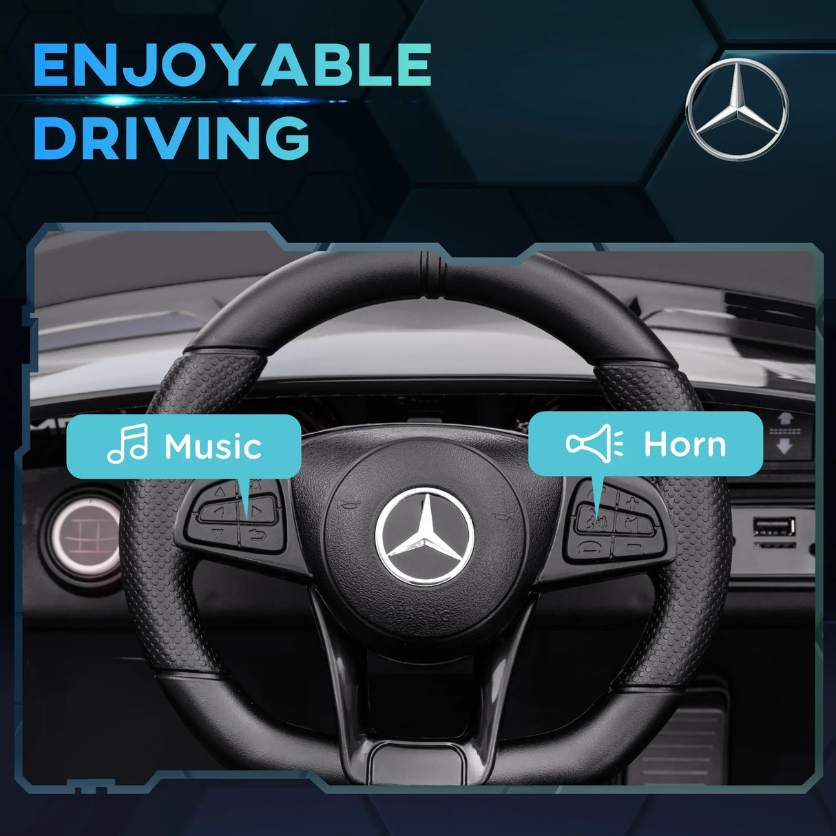 Licensed Mercedes-Benz 12V Kids Electric Ride On Car - Omega Lifestyles