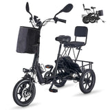 Adult Folding Electric 350W Motor 2-Seat Carbon Steel Trike - Omega Lifestyles