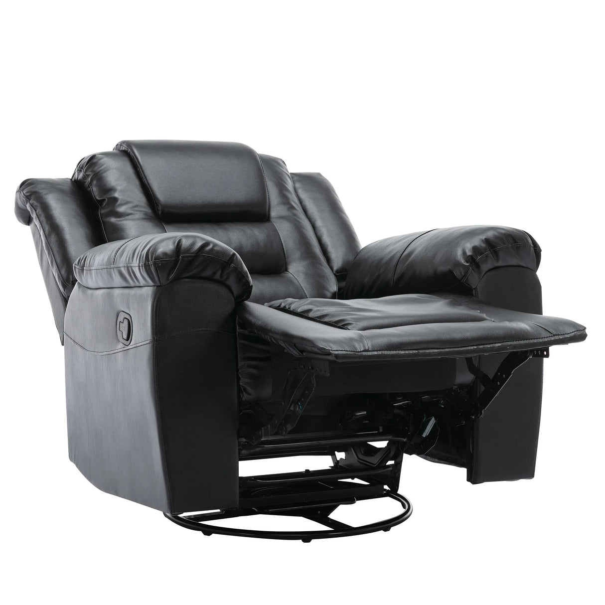 Manual Rocking 360-Degree Swivel Recliner Chair With PU Upholstery - Omega Lifestyles