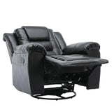 Manual Rocking 360-Degree Swivel Recliner Chair With PU Upholstery - Omega Lifestyles