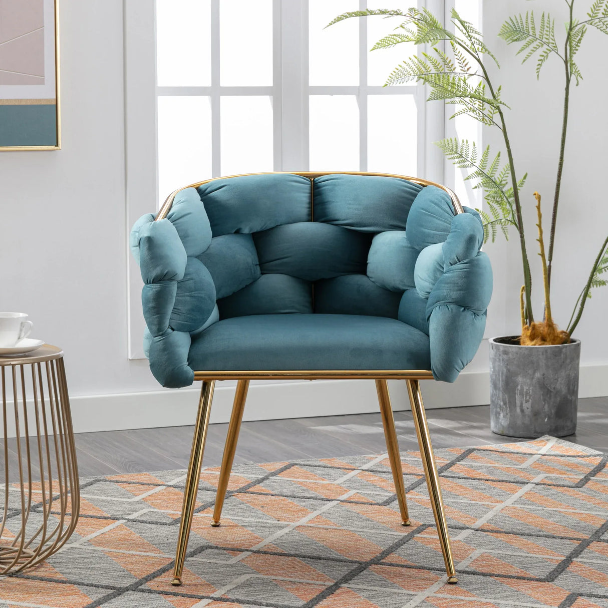 Modern Velvet Accent Chair With Cotton Cushion - Omega Lifestyles