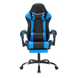 Ergonomic Leather Massage Gaming Chair With Footrest