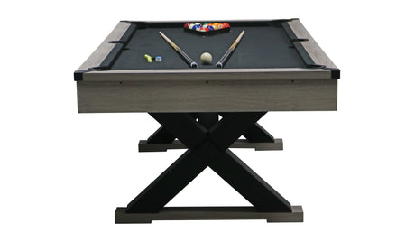 Rustic Industrial 84-Inch MDF Billiards Table With Accessories - Omega Lifestyles