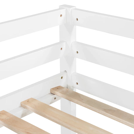 Twin Solid Wood Loft Bed With Ladder And Slide - Omega Lifestyles
