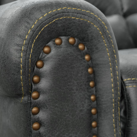 Gray Fabric Foam Gliding Recliner Chair - Omega Lifestyles