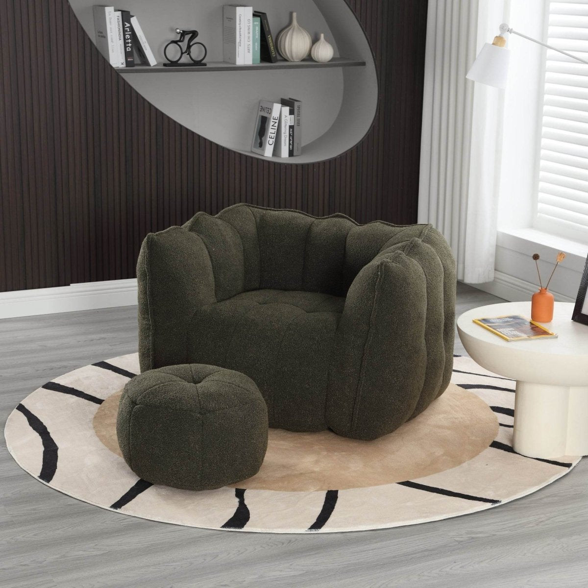 Soft Chenille Bean Bag Chair with Foam - Sleep Galleria