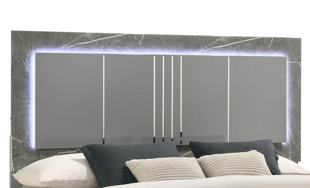 Modern King Wood Bed Frame With LED Lighting - Omega Lifestyles