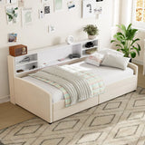 Twin Velvet Upholstered Platform Bed With Storage Drawers - Omega Lifestyles