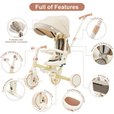 7-in-1 Multifunctional Foldable Aluminum Baby Tricycle - Omega Lifestyles