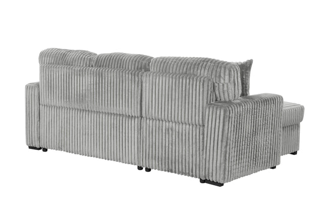 Plush Velvet L-Shaped Sectional Sofa With Sleeper - Omega Lifestyles