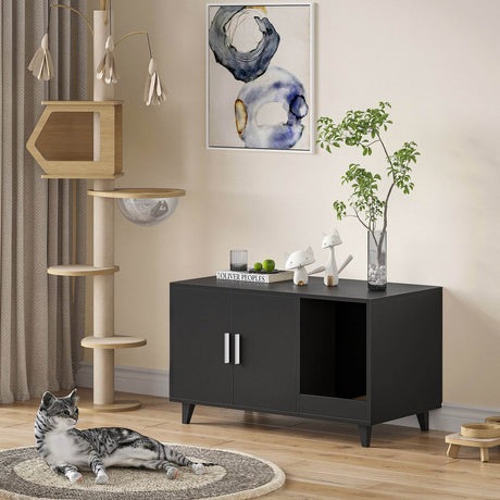 Hidden Cat Litter Box Enclosure With Scratch Pad - Sleep Galleria
