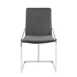 Set of 2 Gray Velvet Upholstered Metal Side Chairs - Omega Lifestyles