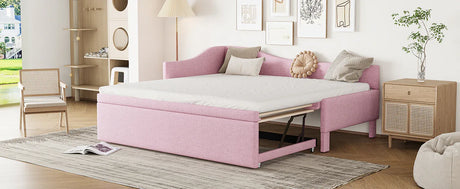 Twin Upholstered L-Shaped Daybed With Pop-Up Trundle - Omega Lifestyles