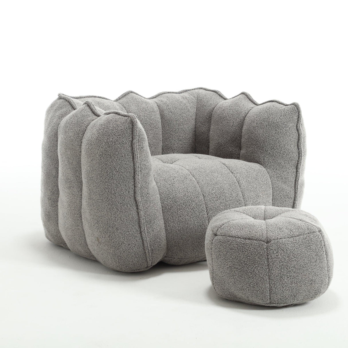 Soft Chenille High Resilient Foam Bean Bag Chair - Omega Lifestyles