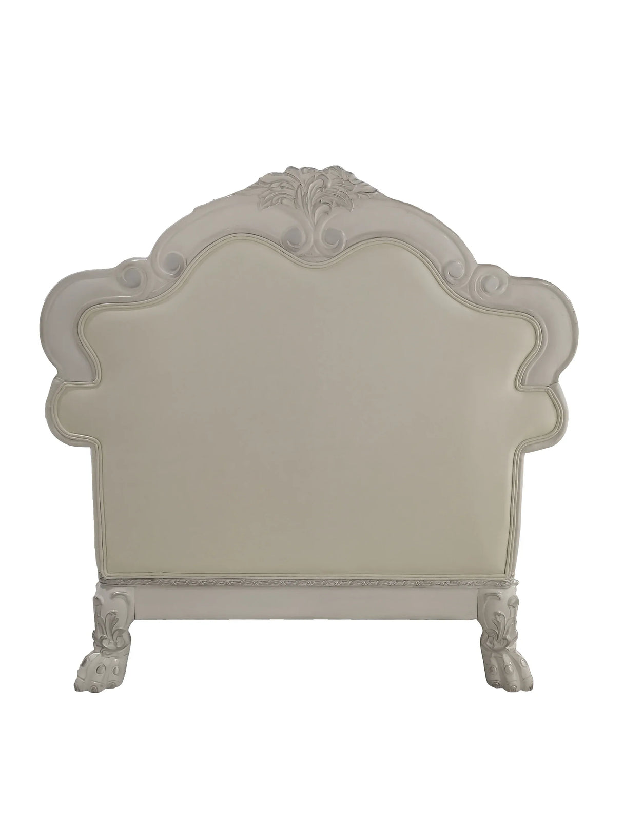 Dresden Faux Leather White Accent Chair With Pillows - Omega Lifestyles