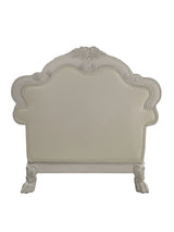 Dresden Faux Leather White Accent Chair With Pillows - Omega Lifestyles