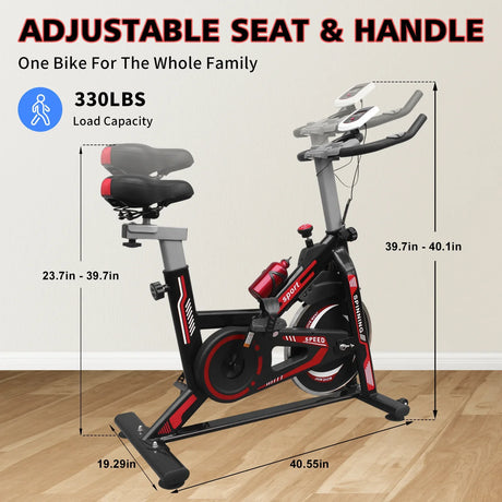Adjustable Resistance Indoor Steel Frame Exercise Bike - Omega Lifestyles