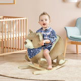 Bear Plush Toddler Rocking Horse With Lullaby and Pedals - Omega Lifestyles