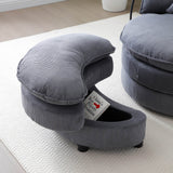 360-Degree Swivel Modern Soft Corduroy Barrel Chair - Omega Lifestyles