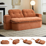 Modern Linen Foam-Filled Convertible Sleeper Sofa Bed With Pillows - Omega Lifestyles