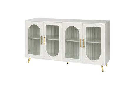 Antique White Wood TV Stand With Storage Cabinet - Sleep Galleria