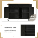 Kitchen Island Cart With Solid Wood Top And Storage - Omega Lifestyles