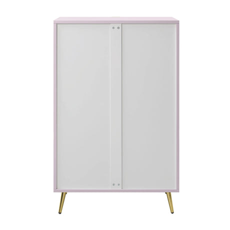 Pink High Gloss Wave Pattern 5-Drawer Chest - Omega Lifestyles